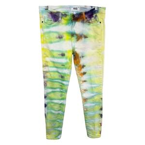 Paige Size 30 Jeans Handmade Tie Dye Skinny Colorful Denim Mid‎ Rise 1301